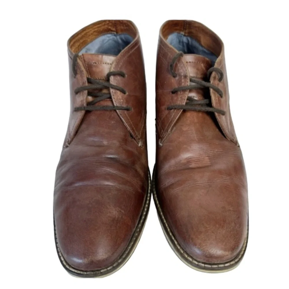 Alfani Jason Brown Leather Chukka Boots Sz 10 Business Everyday Corporate